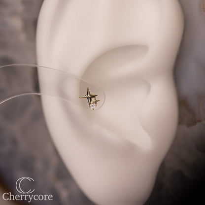 14k Yellow Gold- Twinkling Star -Threadless Attachment