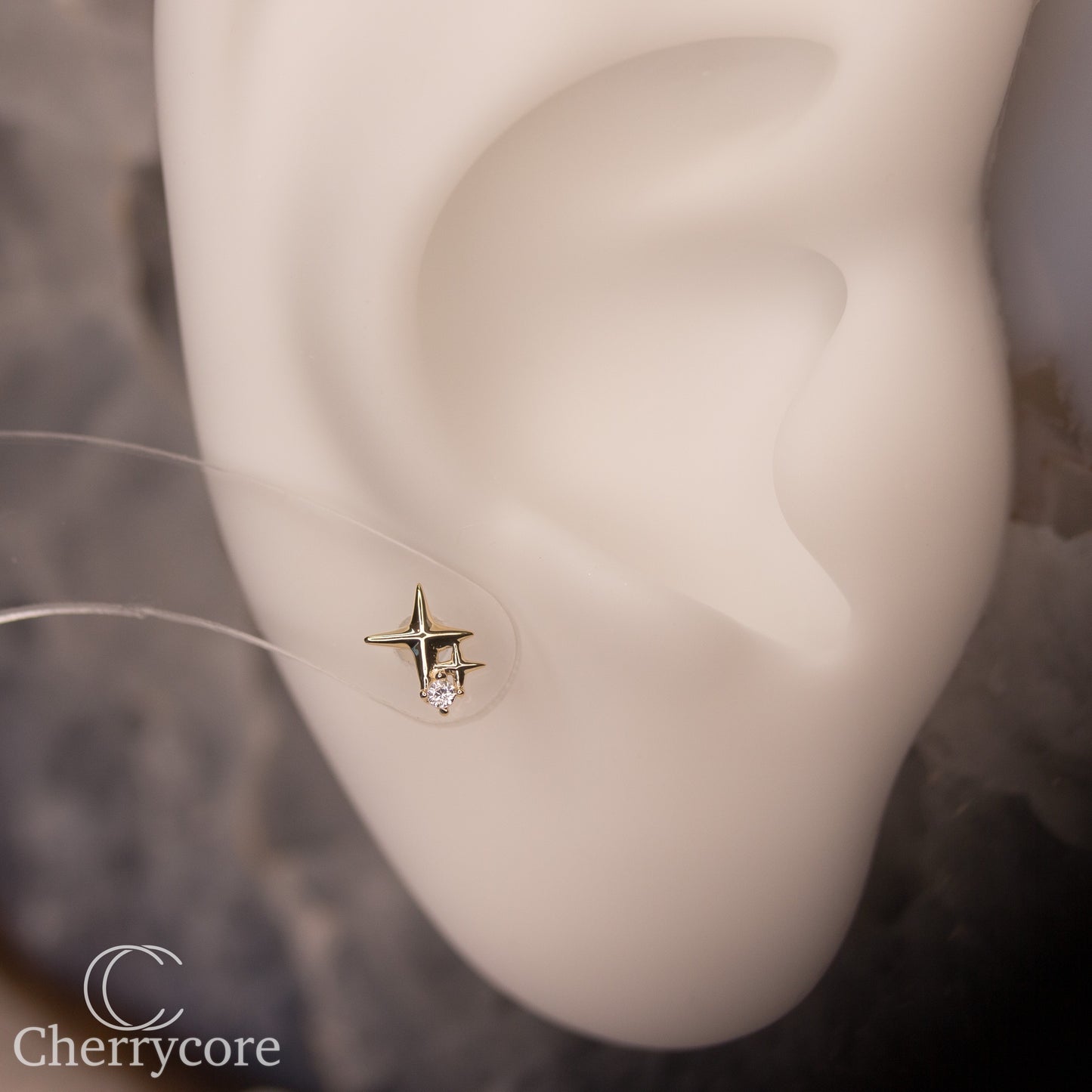 14k Yellow Gold- Twinkling Star -Threadless Attachment