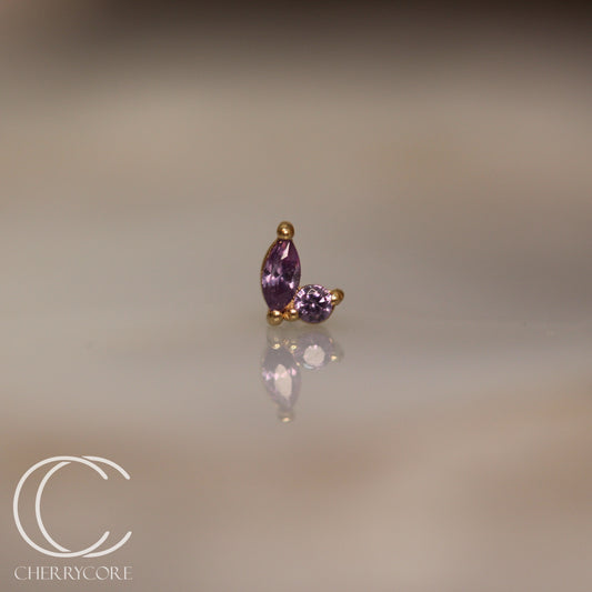 Eloria-14k Gold - Amethyst CZ- Threadless attachment
