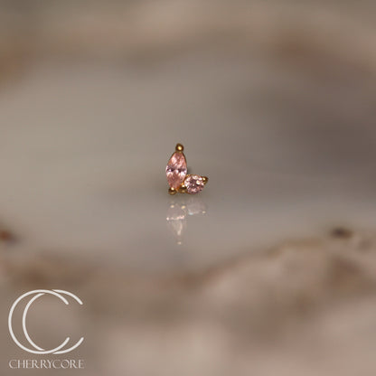 Eloria-14k Gold - Pink CZ- Threadless attachment