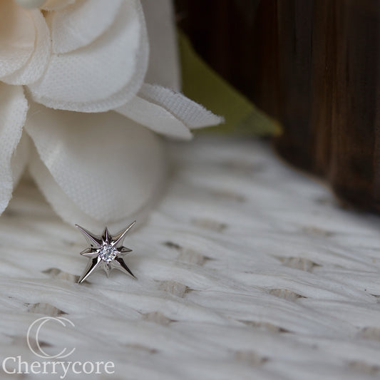 Astra - 14k White Gold- Threadless attachment