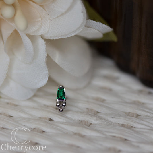 Solstice- 14k White Gold- Threadless attachment