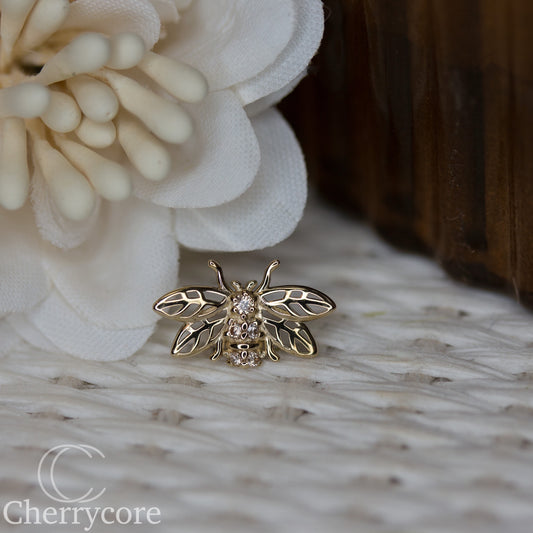 Wild Honey-  14k Gold- Threadless Attachment