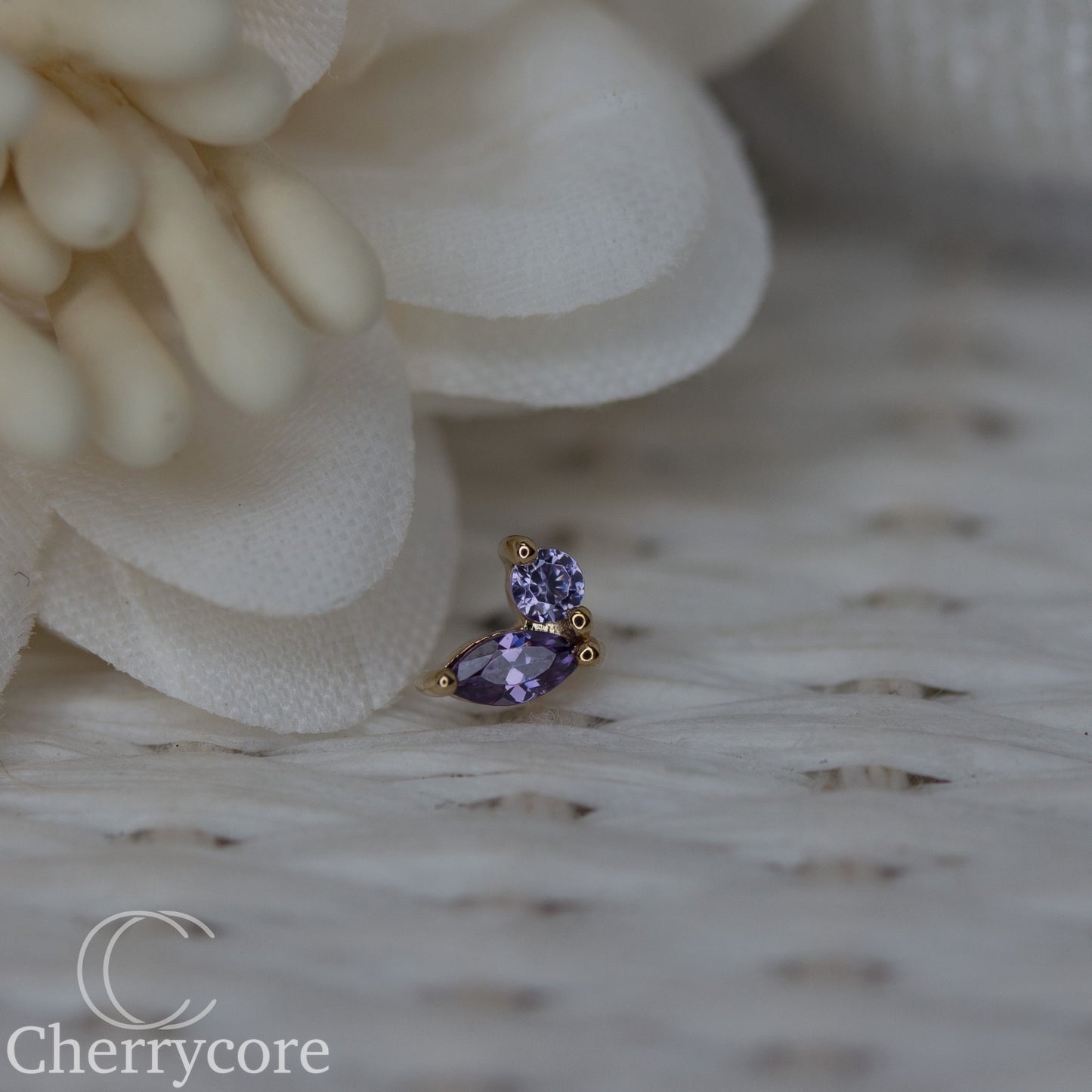 Eloria-14k Gold - Amethyst CZ- Threadless attachment