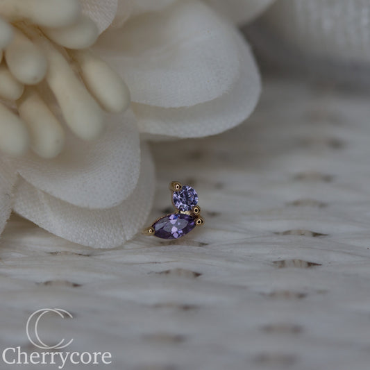Eloria-14k Gold - Amethyst CZ- Threadless attachment