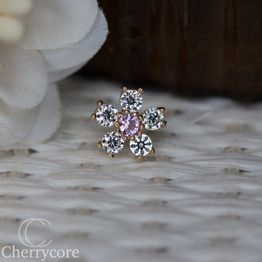 Sakura Glow-  14k Gold- Threadless Attachment