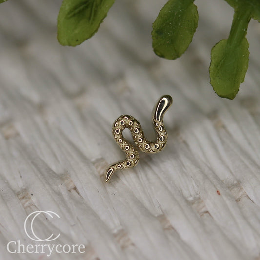 Lil Serpent- 14k Yellow Gold- Threadless Attachment