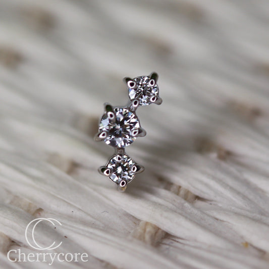 Three Sisters- Lab Diamond- White Gold- Threadless Attachment