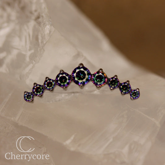 Prong Set Paradise Shine CZ 9 Gem Arc- Threaded attachment