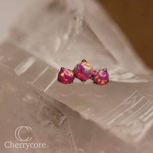 Prong Set Bubblegum Opal Mini Arc -  Titanium Threaded attachment
