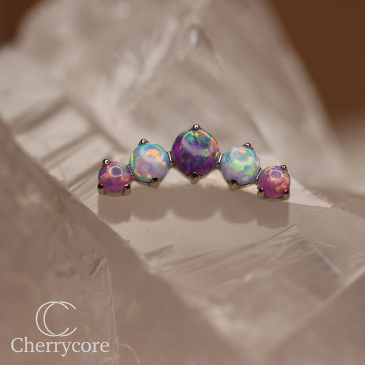 Prong Set Lilac & Lavender Opal Arc -  Titanium Threaded attachment