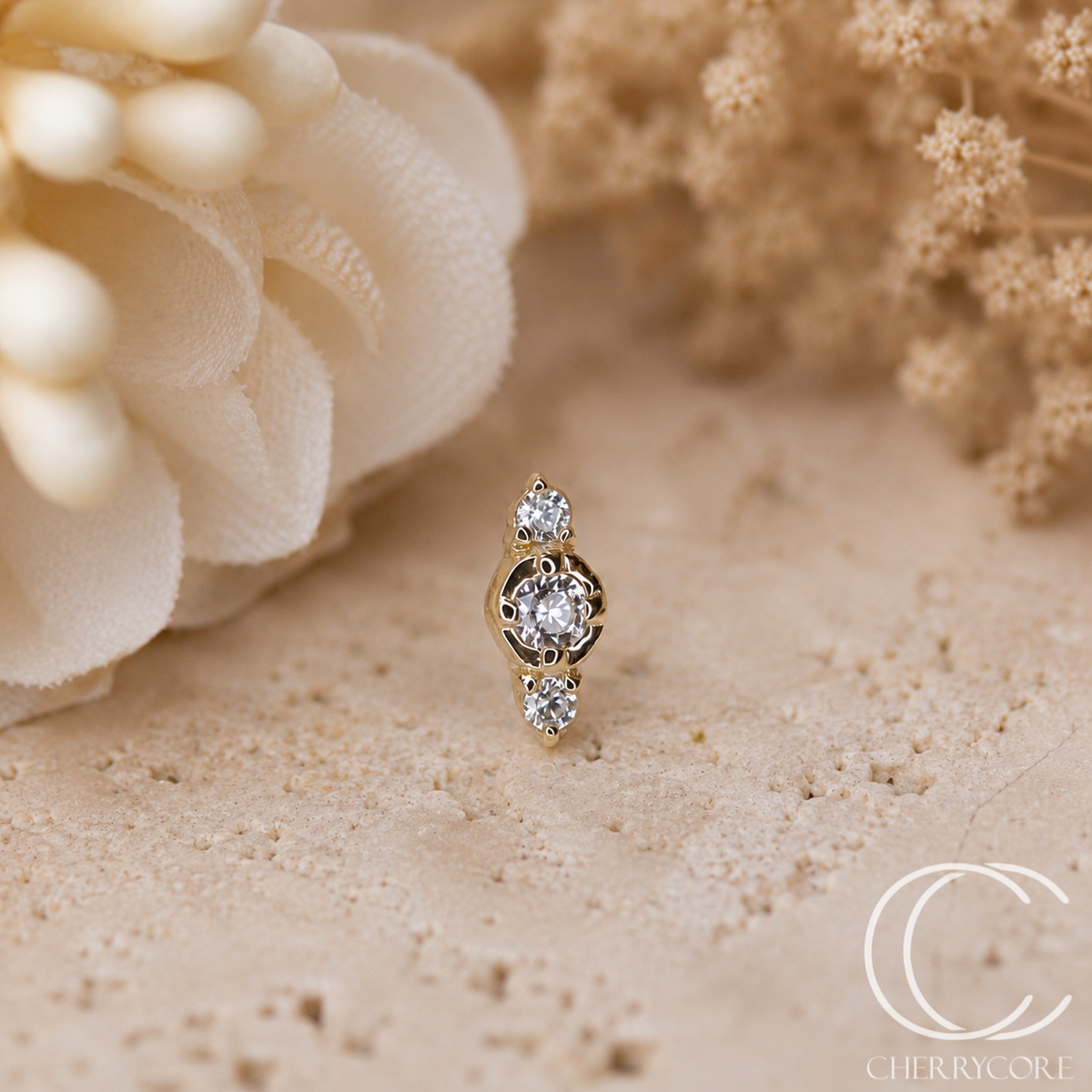 Dainty Diana - 14k Yellow Gold- Threadless attachment