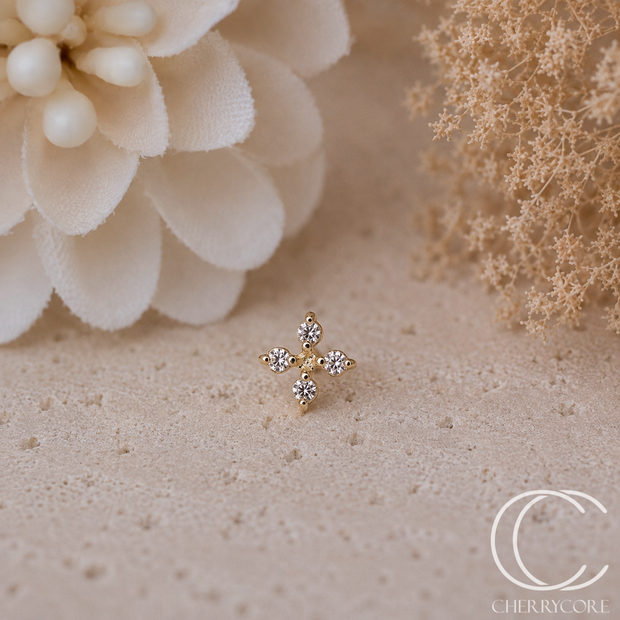 Flora - 14k Yellow Gold- Threadless attachment