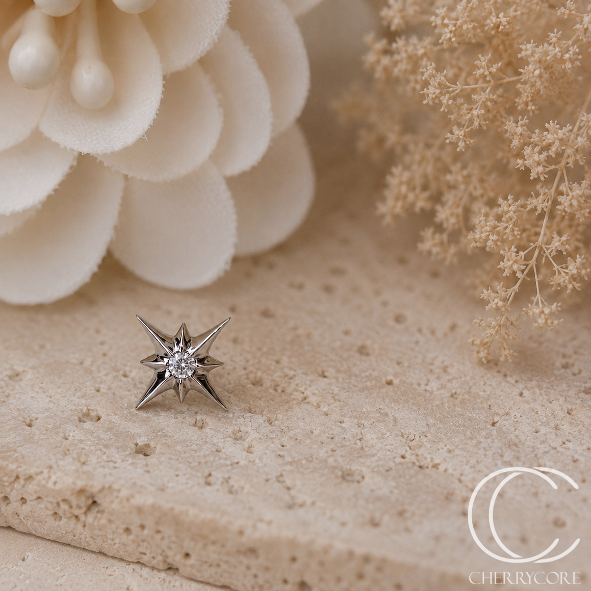 Astra - 14k White Gold- Threadless attachment