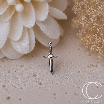 14K Dagger - White Gold- Threadless attachment