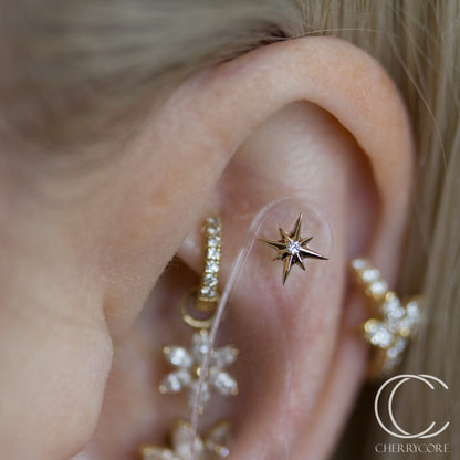 Astra - 14k Yellow Gold- Threadless attachment
