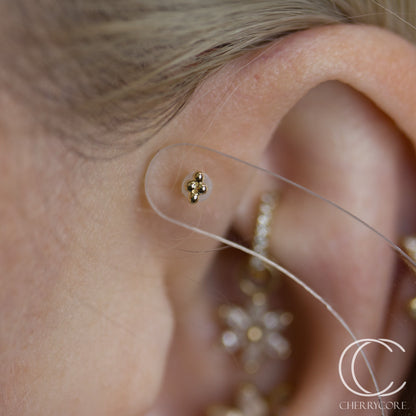 14k Yellow Gold- Mini Quad Bead -Threadless Attachment