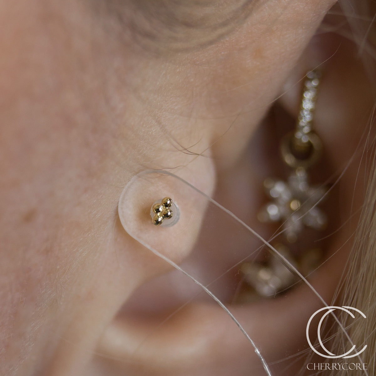 14k Yellow Gold- Mini Quad Bead -Threadless Attachment