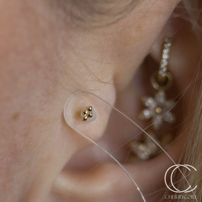 14k Yellow Gold- Mini Quad Bead -Threadless Attachment