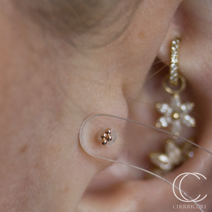 14k Rose Gold- Mini Quad Bead -Threadless Attachment