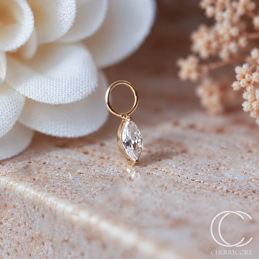 Classic Marquise Charm - 14k Yellow gold