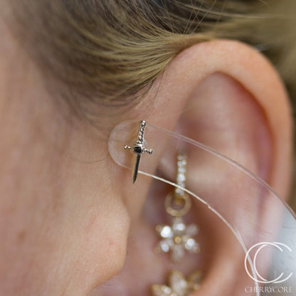 14K Dagger - White Gold- Threadless attachment