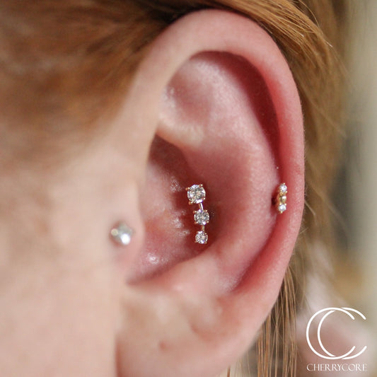 Prong Set Descending Size Arc Cluster Threadless Attachment