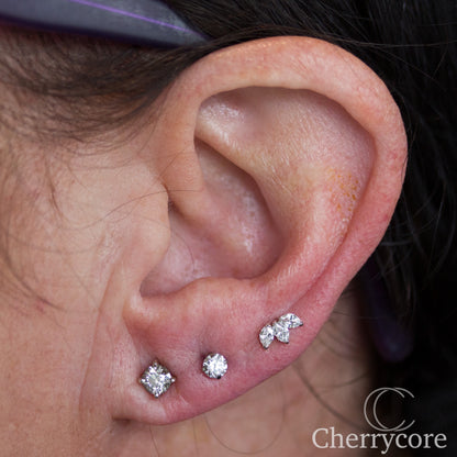 14k Moval Fan - White Gold -Threadless attachment