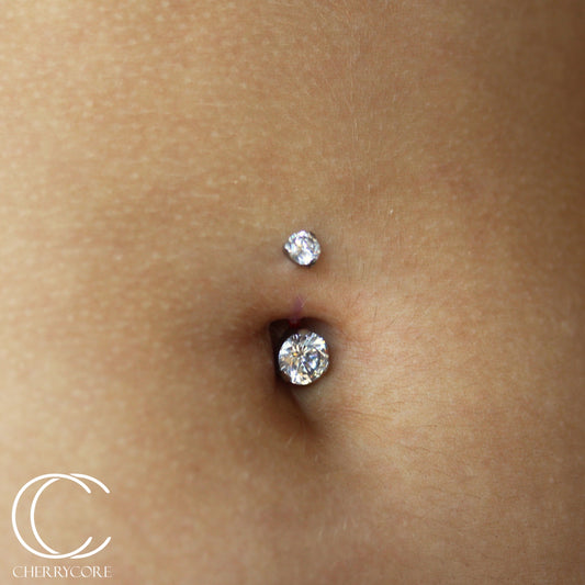 Titanium Prong Set Gem Navel Curve - Mini