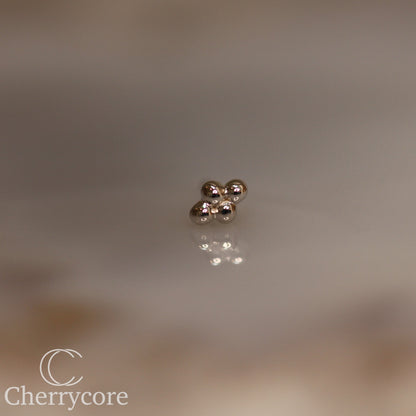 14k Gold- Mini Quad Bead -Threadless Attachment
