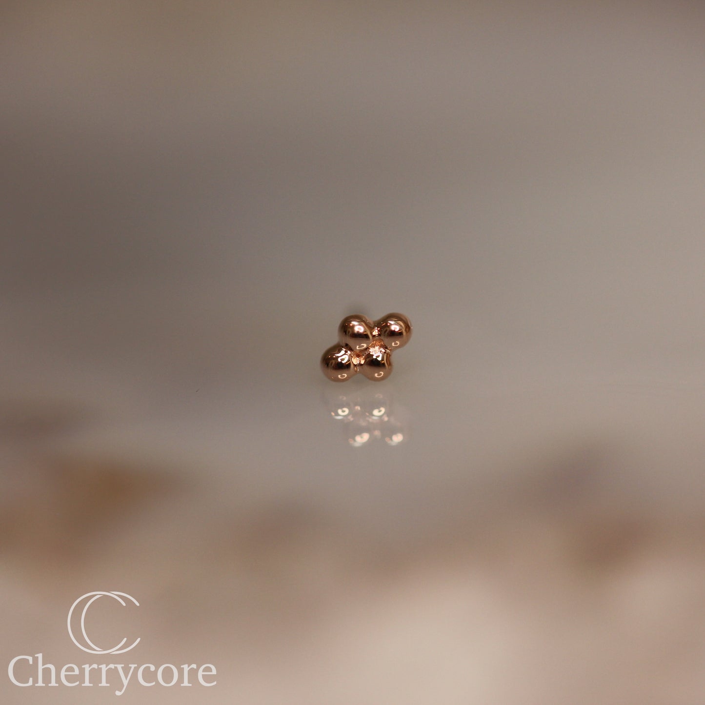 14k Gold- Mini Quad Bead -Threadless Attachment