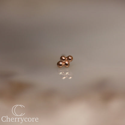 14k Gold- Mini Quad Bead -Threadless Attachment