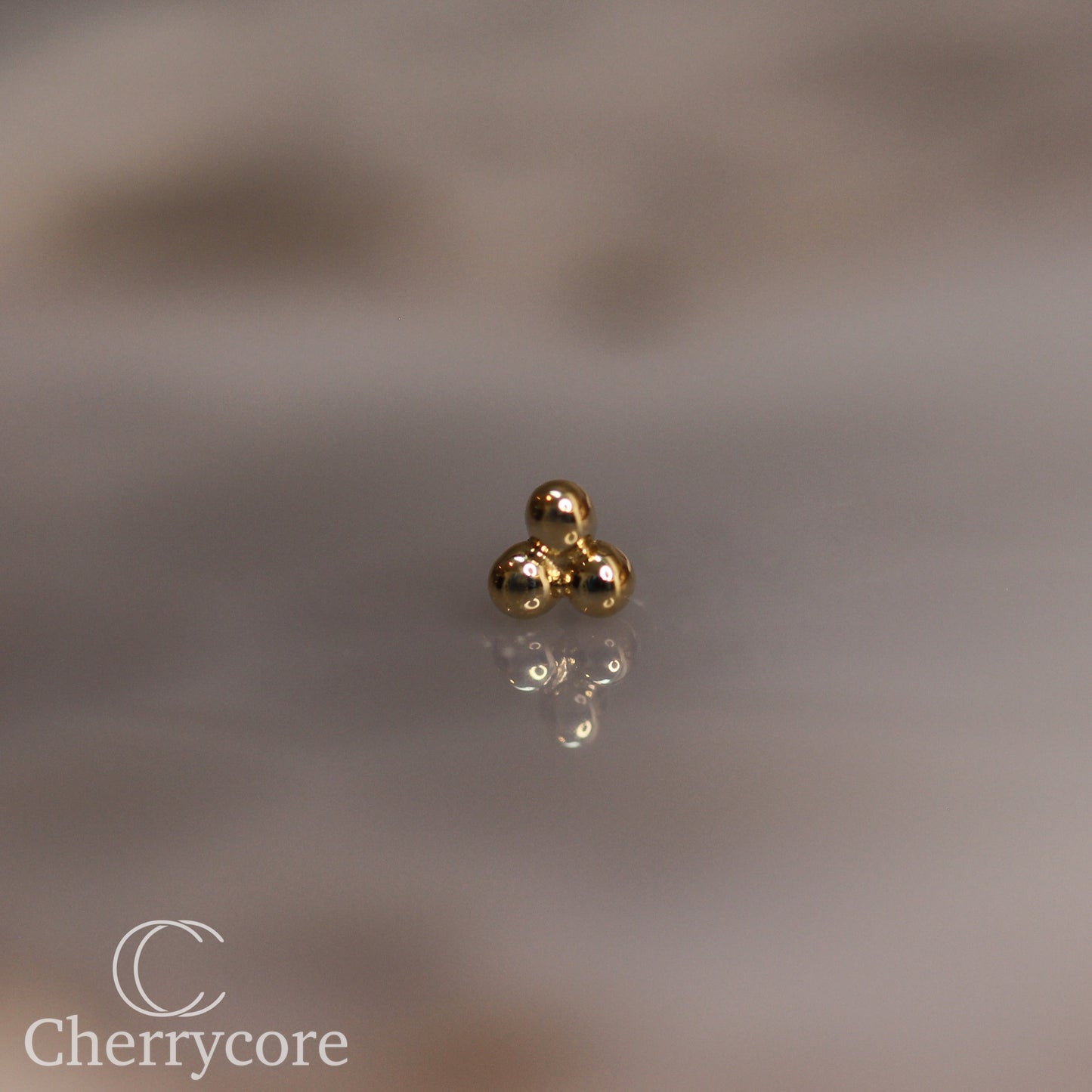 14k Gold- Tribead -Threadless Attachment