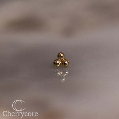 14k Gold- Tribead -Threadless Attachment