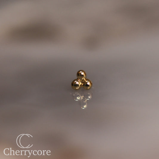 14k Gold- Tribead -Threadless Attachment