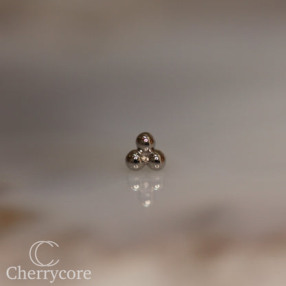 14k Gold- Tribead -Threadless Attachment