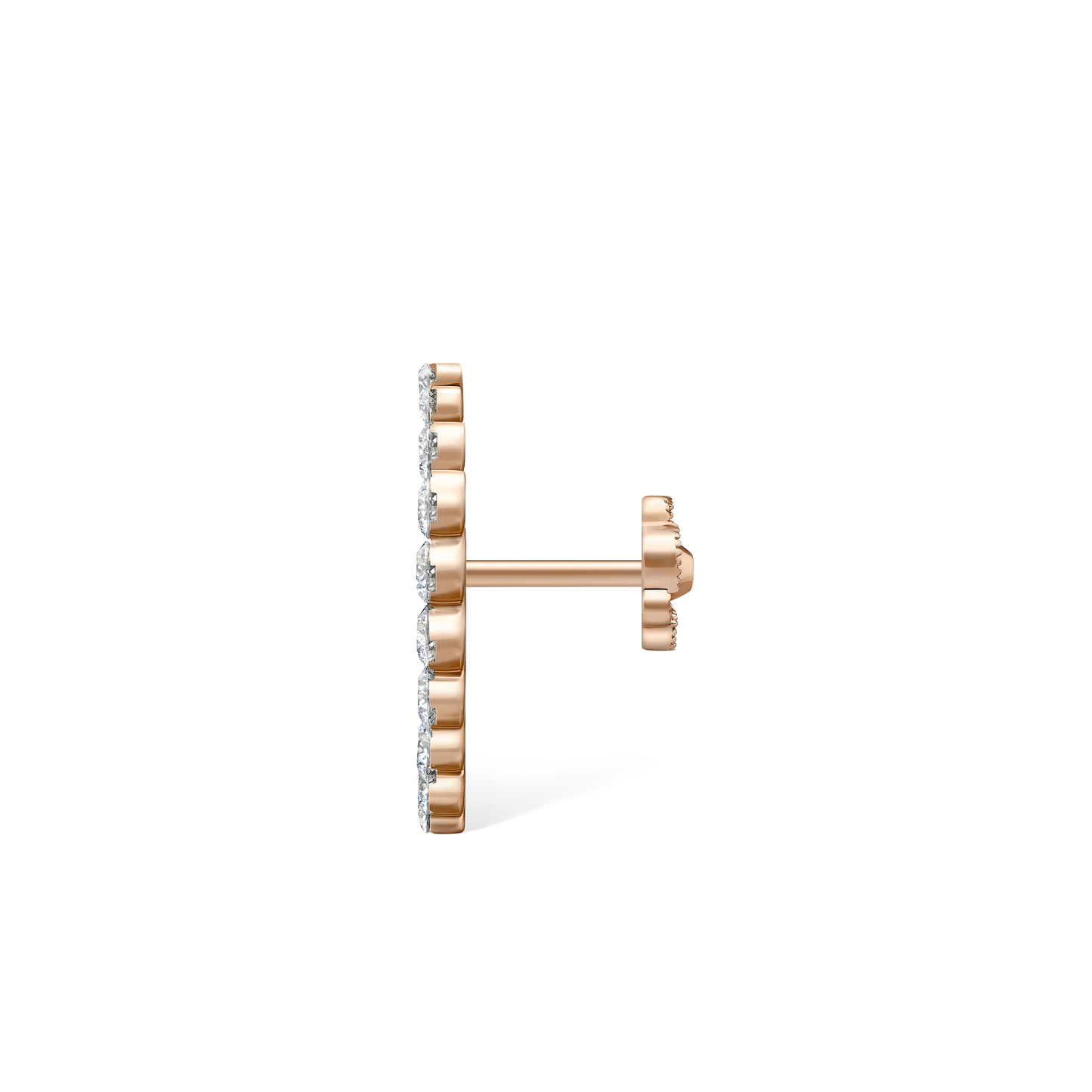Invisible Set Diamond Apsara Curve Threaded Stud Earring