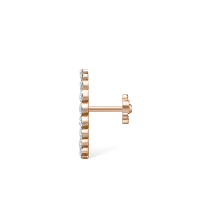 Invisible Set Diamond Apsara Curve Threaded Stud Earring