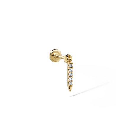 Diamond Eternity Bar Charm Threaded Stud Earring
