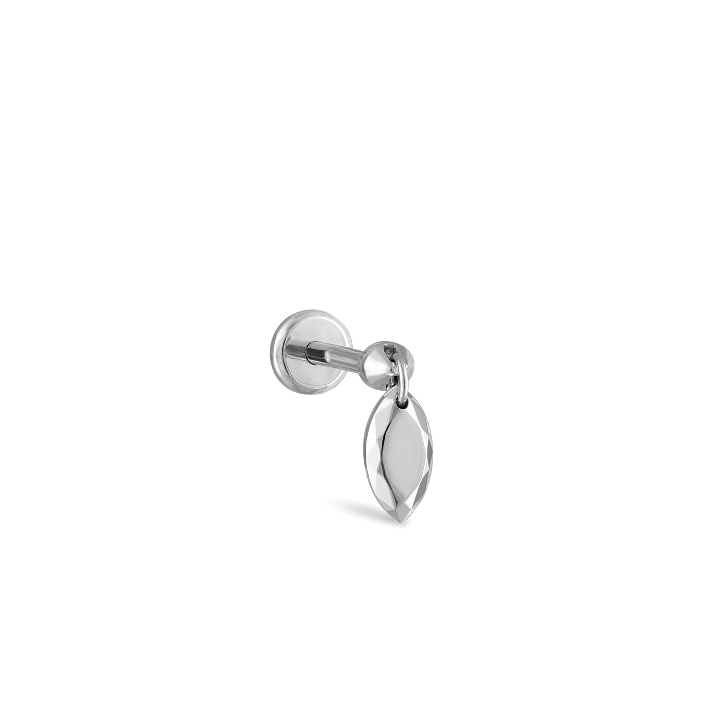Faceted Gold Marquise Threaded Charm Earring