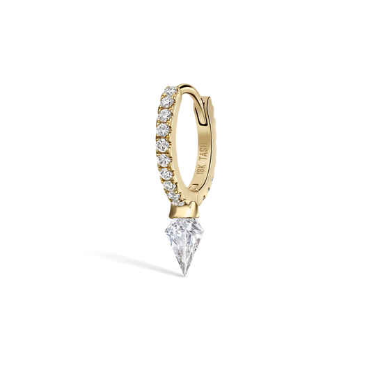 Silhouette Diamond Short Spike Eternity Hoop Earring