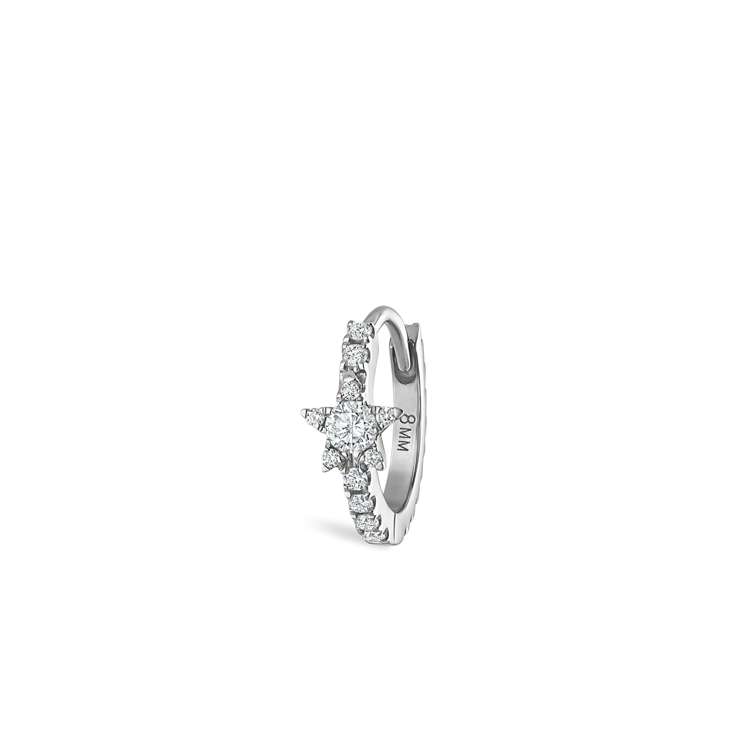 Diamond Star Eternity Hoop Earring