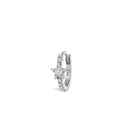 Diamond Star Eternity Hoop Earring