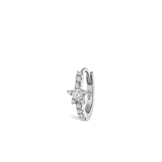 Diamond Star Eternity Hoop Earring