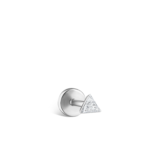 Invisible Set Triangle Diamond Threaded Stud Earring
