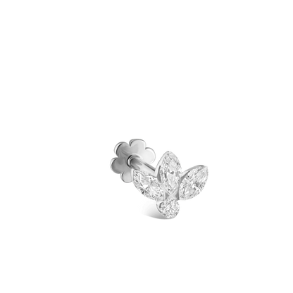 Invisible Diamond Lotus Threaded Stud Earring