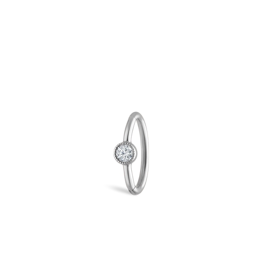 Scalloped Diamond Hoop Earring