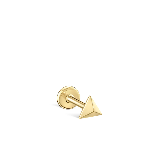 Faceted Triangle Threaded Stud Earring