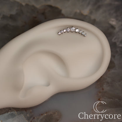 Prong Set CZ 9 Gem Arc- Threaded attachment