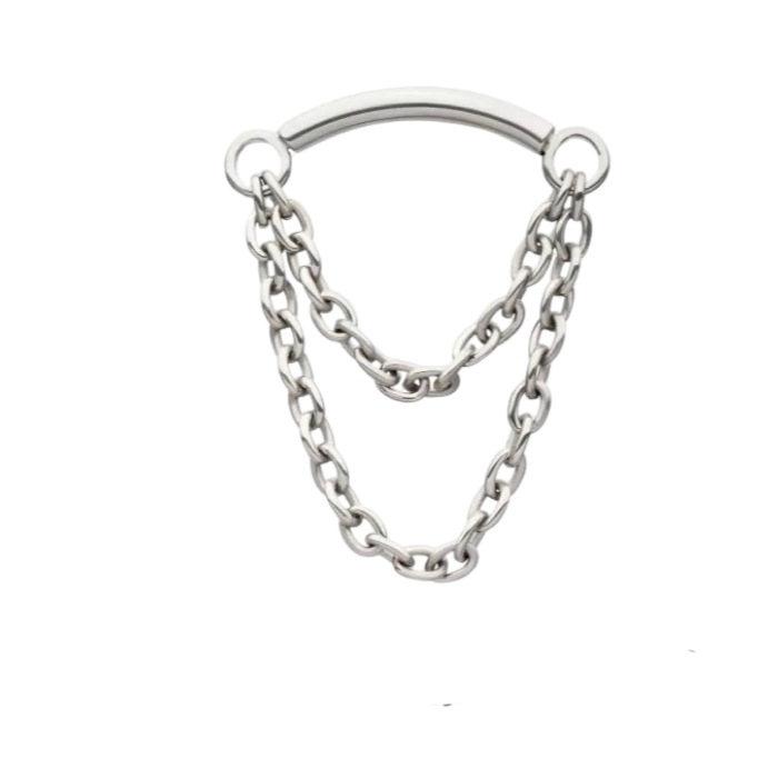 Titanium Double Chain Threadless Drape Attachment